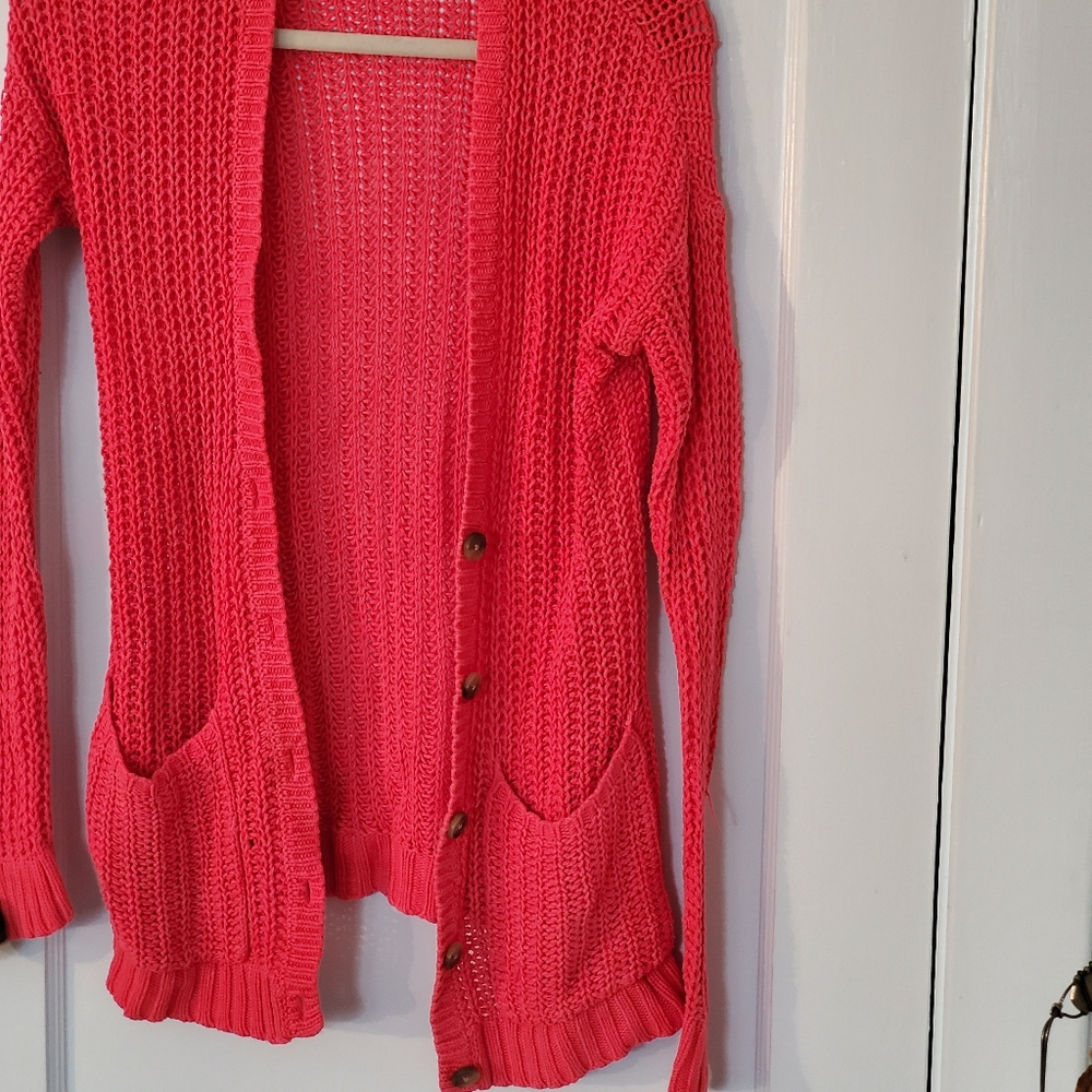 American Eagle Bright Pink Cardigan
